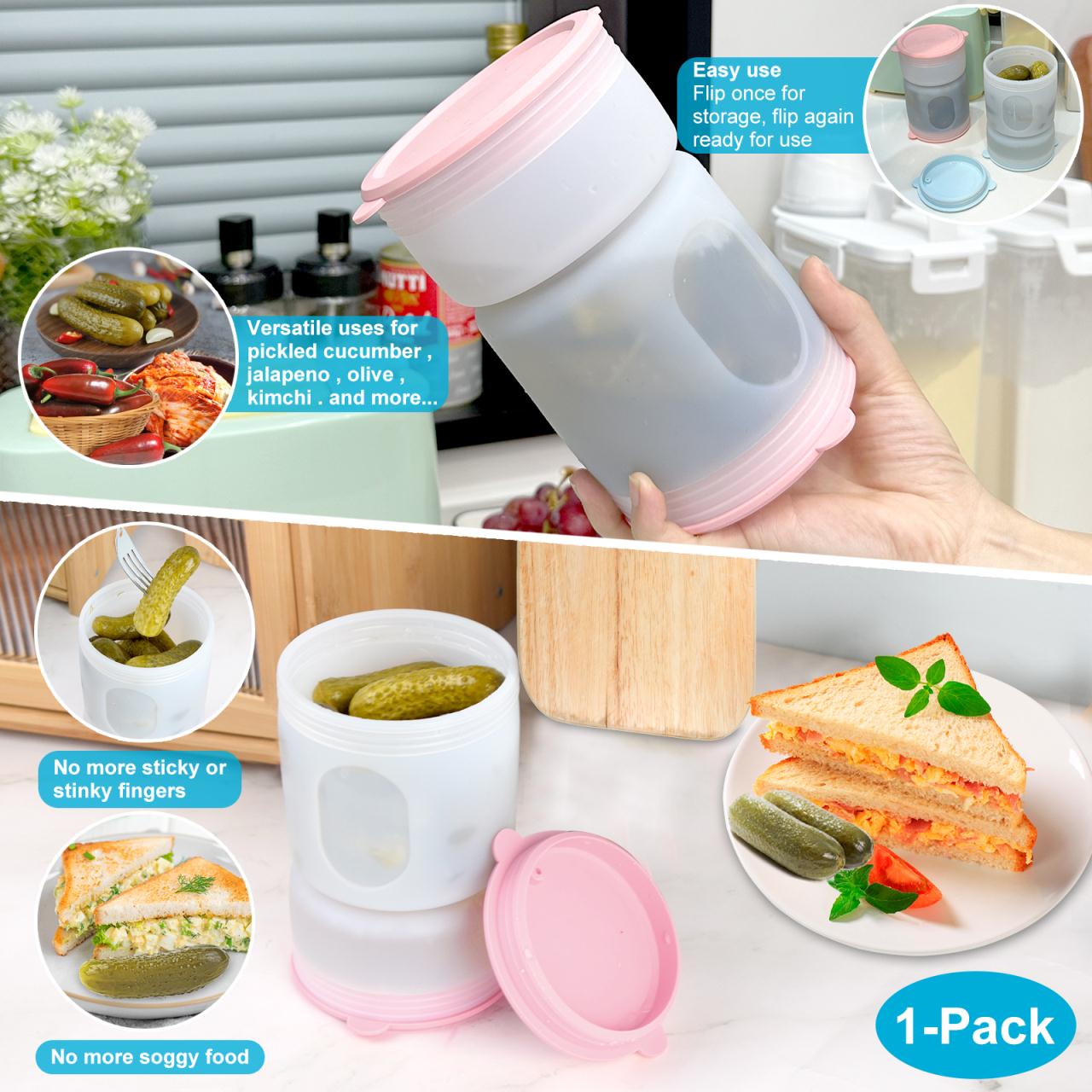 Silicone Pickle Jar Container with Strainer